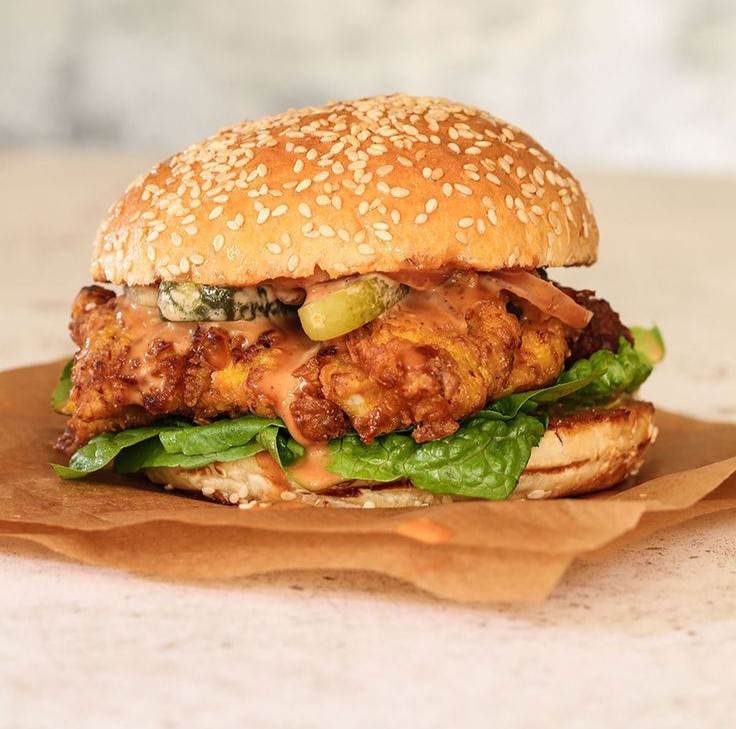  juicy chicken burgers served at Rodi Pizza and Grill in Ipswich